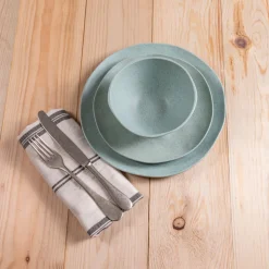 Al Fresco Organic Salad Plate, Sage Green, Set of 4^Be Home Clearance