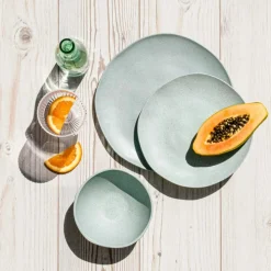 Al Fresco Organic Salad Plate, Sage Green, Set of 4^Be Home Clearance