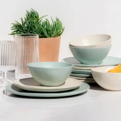 Al Fresco Organic Salad Plate, Sage Green, Set of 4^Be Home Clearance