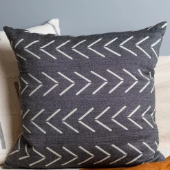 Alpaca Square Pillow, Grey with Chevrons^Be Home New