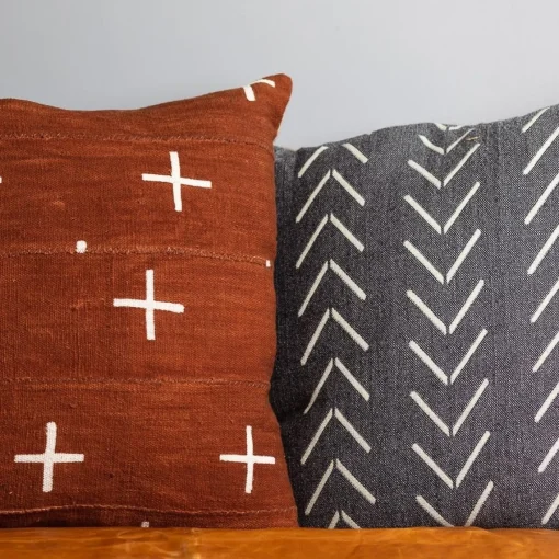 Alpaca Square Pillow, Grey with Chevrons^Be Home New