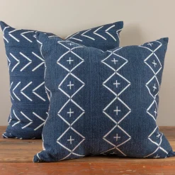 Alpaca Square Pillow, Navy with Diamond & Plus^Be Home Clearance