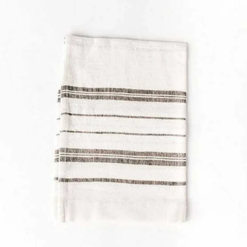 Avery Hand Towel, Natural with Grey