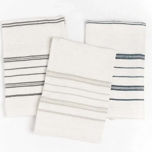 Avery Hand Towel, Natural with Grey