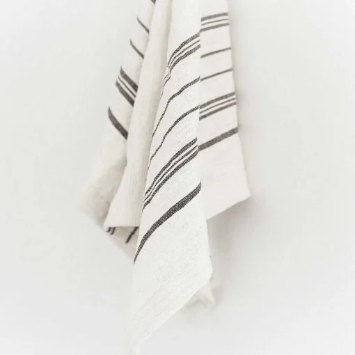 Avery Hand Towel, Natural with Grey