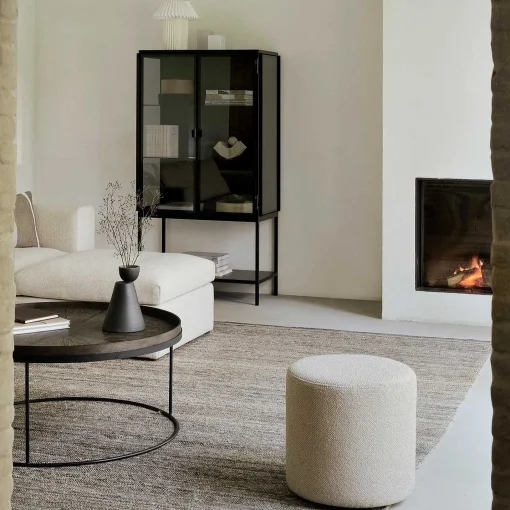 Barrow Pouf, Off White, 15.5"