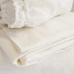 Belgian Linen King Sheet Set, Cream^Be Home Hot