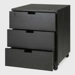Billy Solid Black Oak Drawer Unit with Key Lock