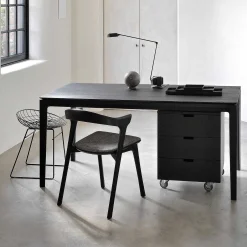 Billy Solid Black Oak Drawer Unit