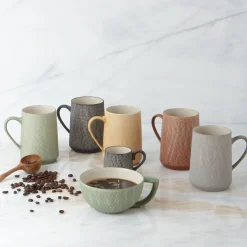 Black Crosshatch Mugs, Set of 4^Be Home Best Sale