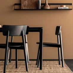 Bok Solid Black Oak Dining Table, 79