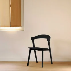 Bok Solid Black Oak Dining Chair