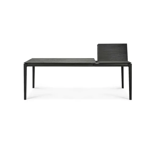 Bok Solid Black Oak Extendable Dining Table, 55.5"/ 87"