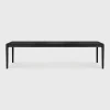 Bok Solid Black Teak Outdoor Dining Table, 118"