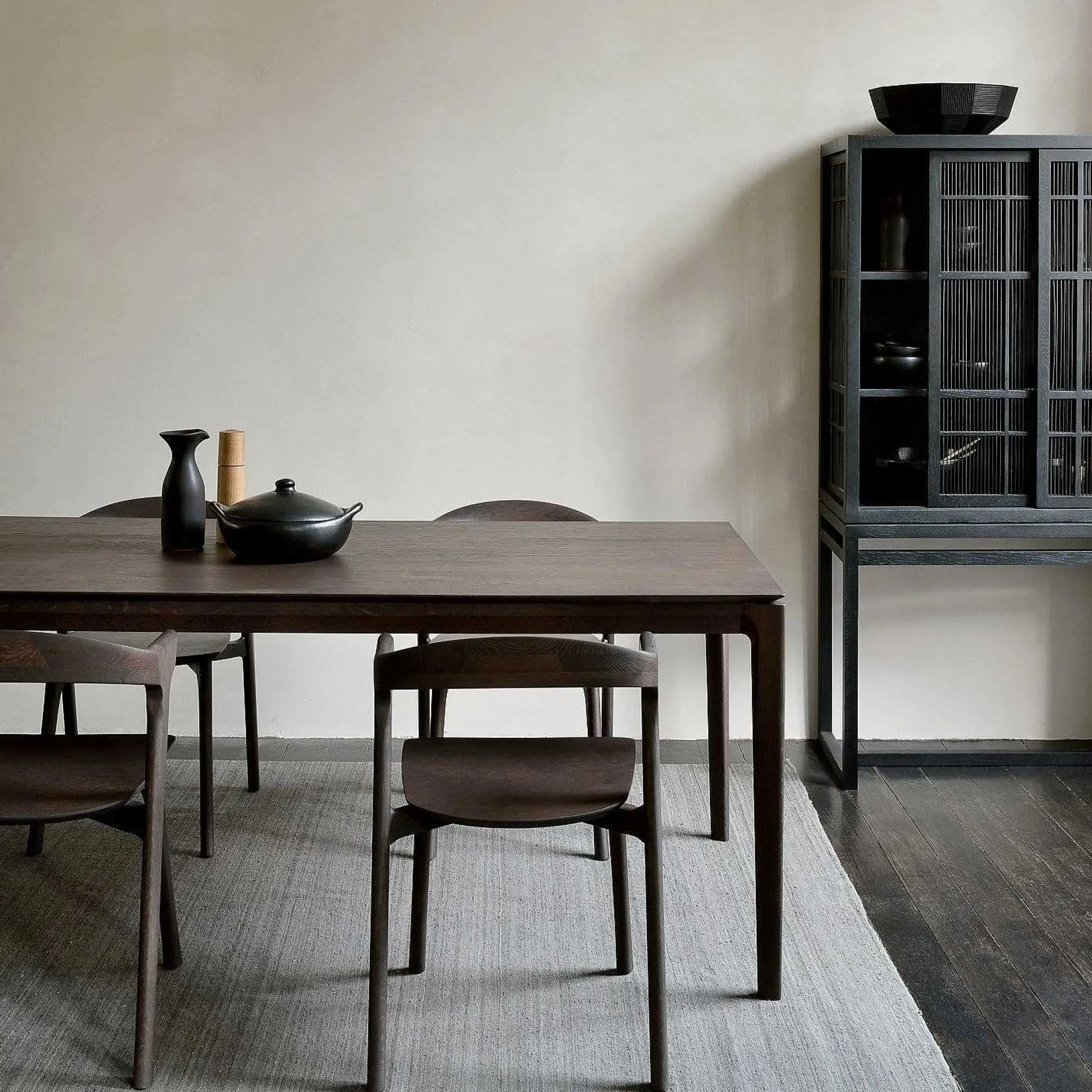 Bok Solid Brown Oak Dining Table, 79"