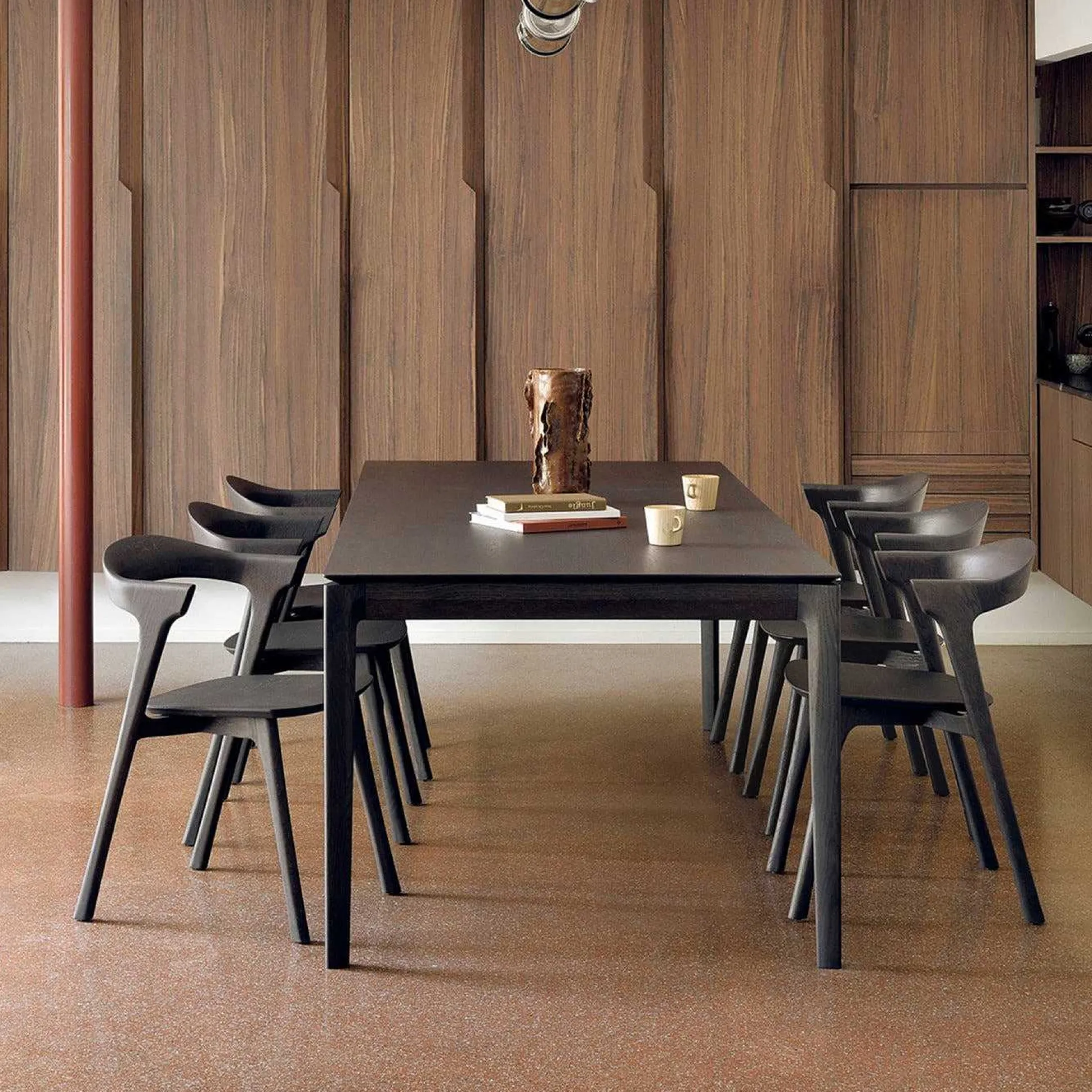 Bok Solid Brown Oak Dining Table, 79"