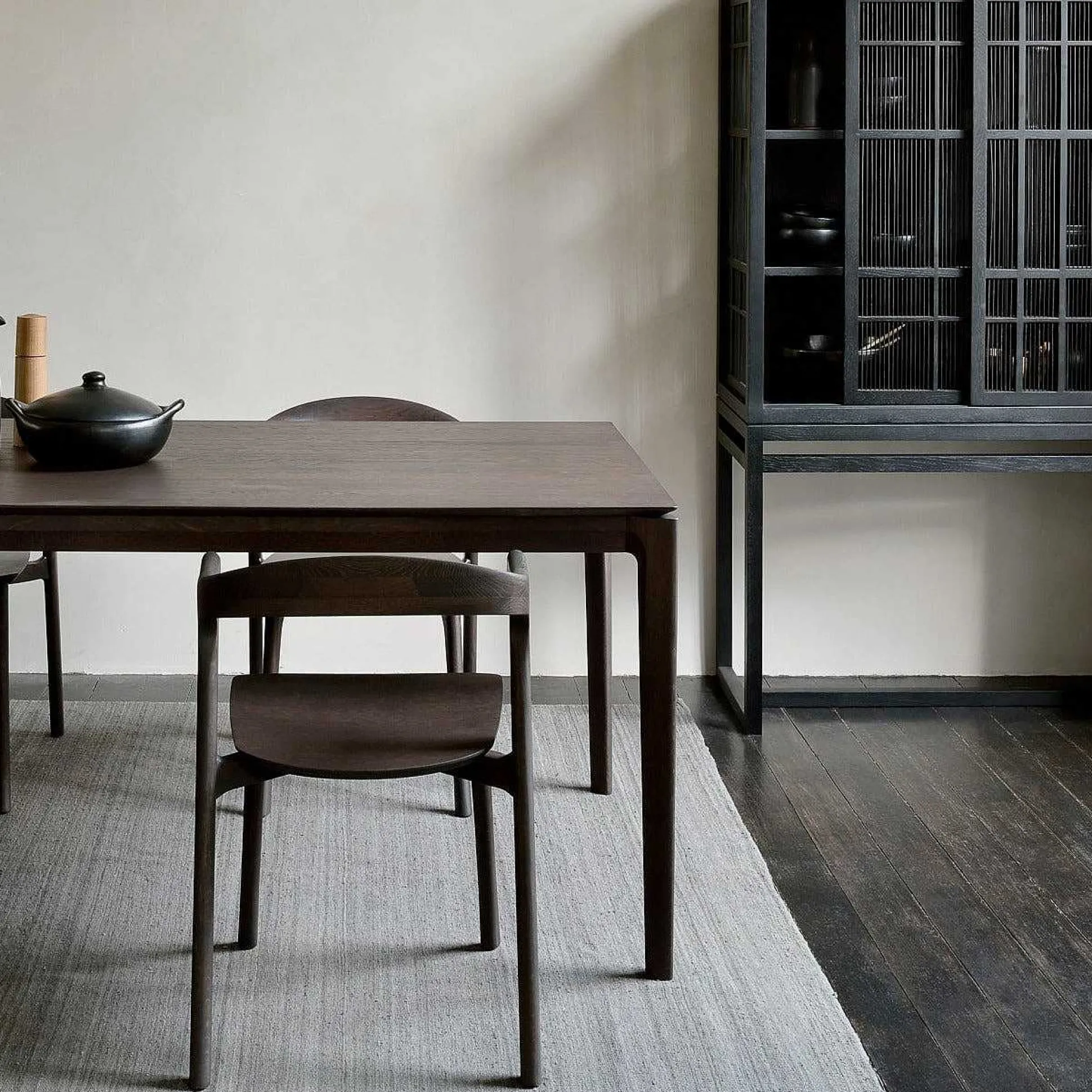 Bok Solid Brown Oak Dining Table, 55"