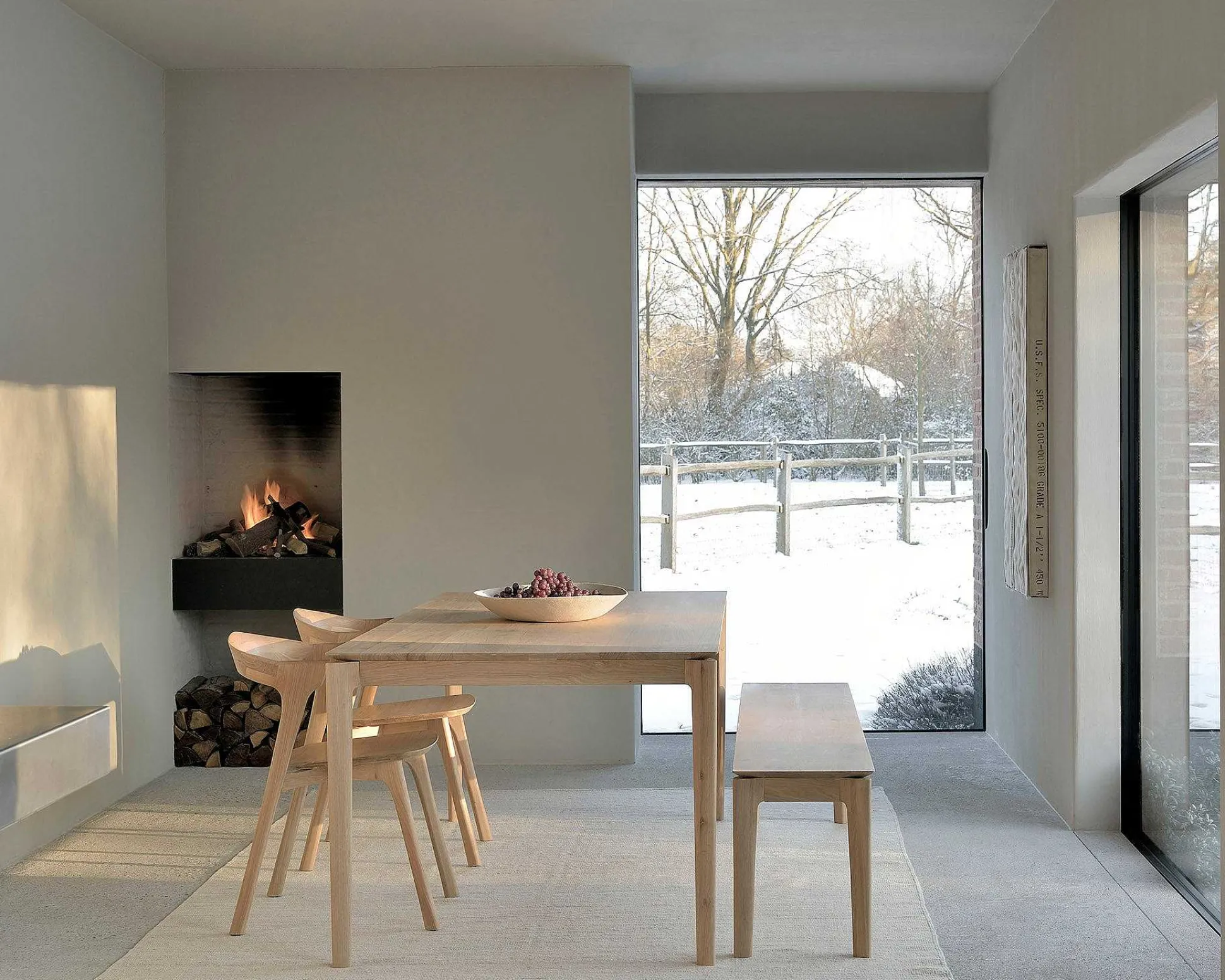 Bok Solid Oak Bench, 66"