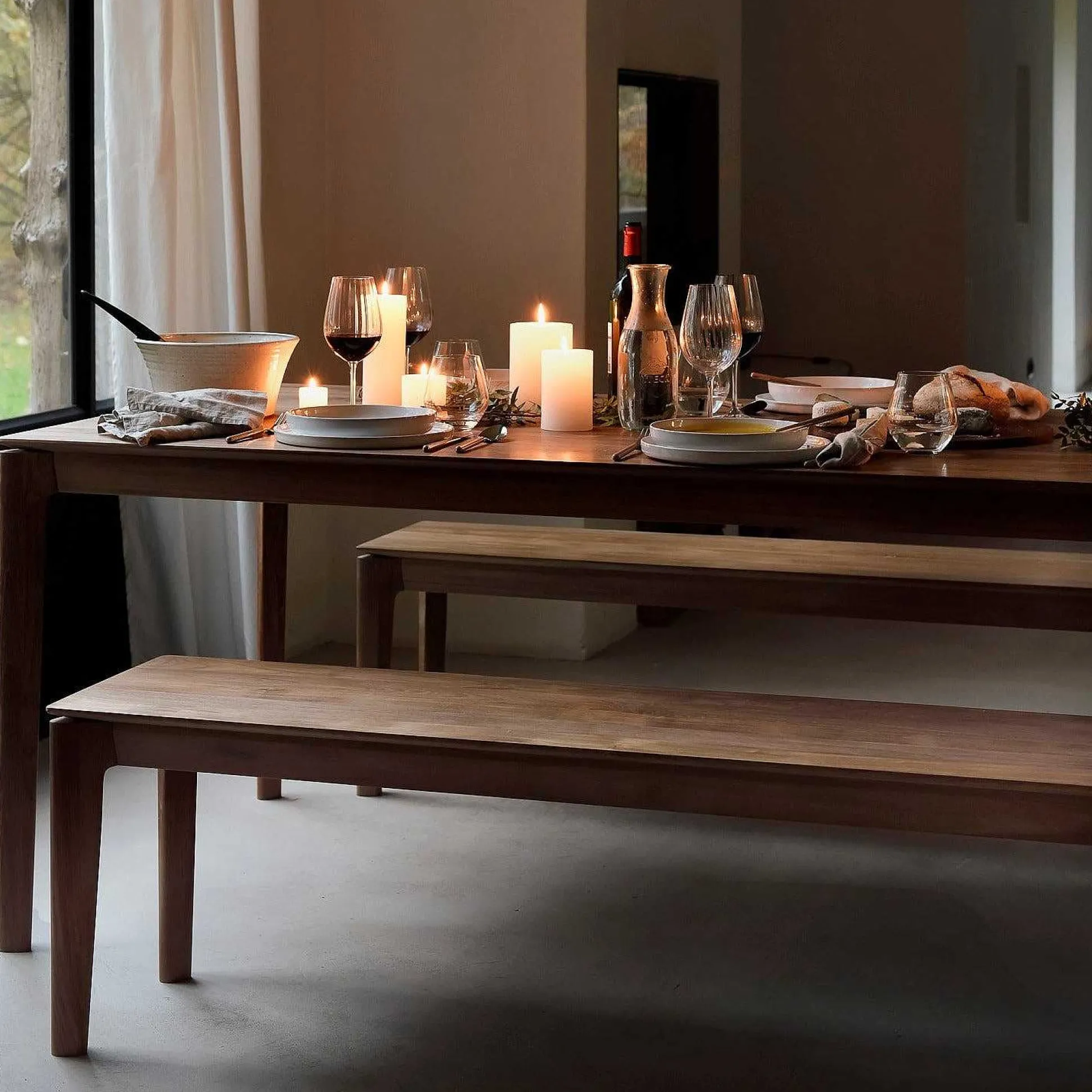 Bok Solid Teak Dining Table, 87"