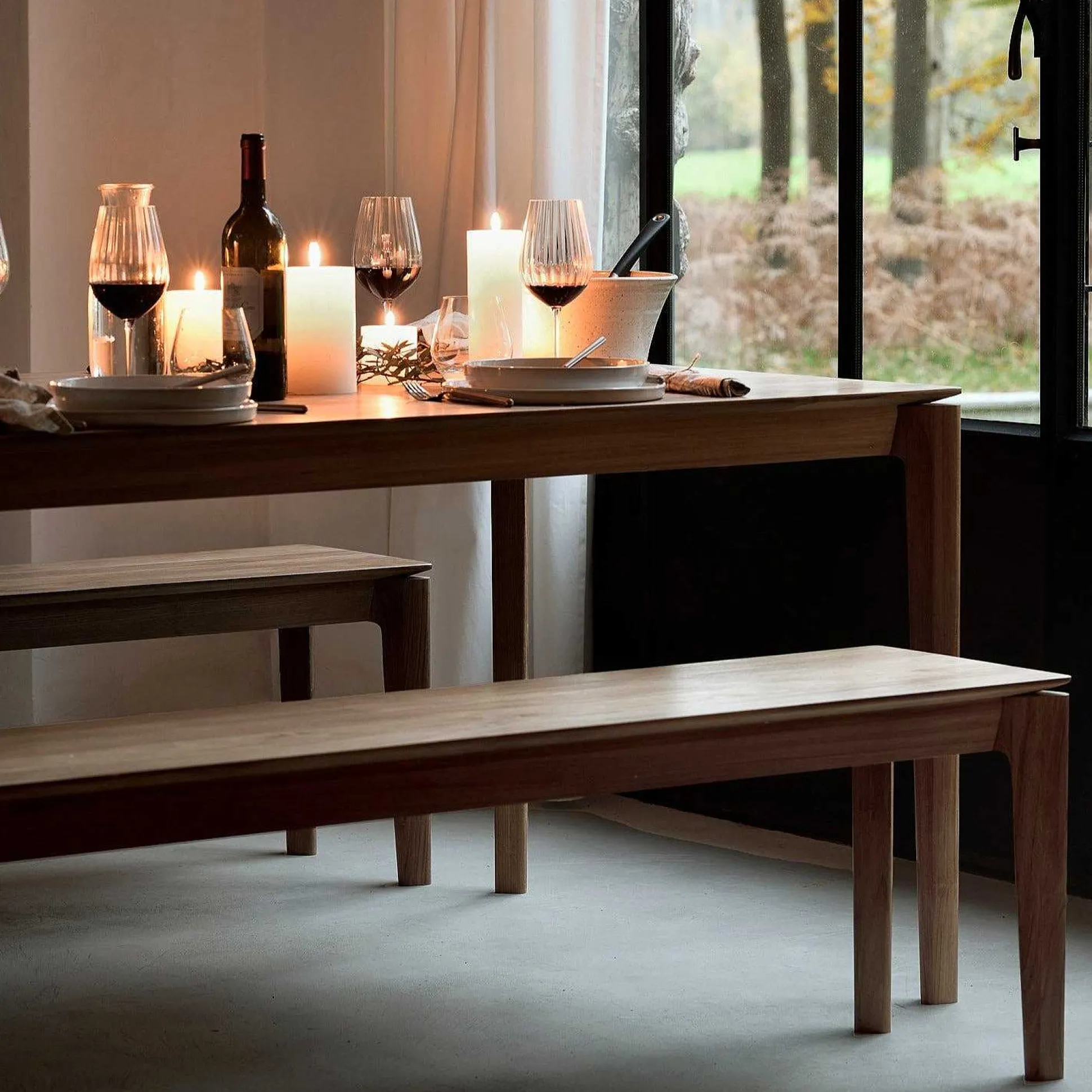 Bok Solid Teak Dining Table, 87"