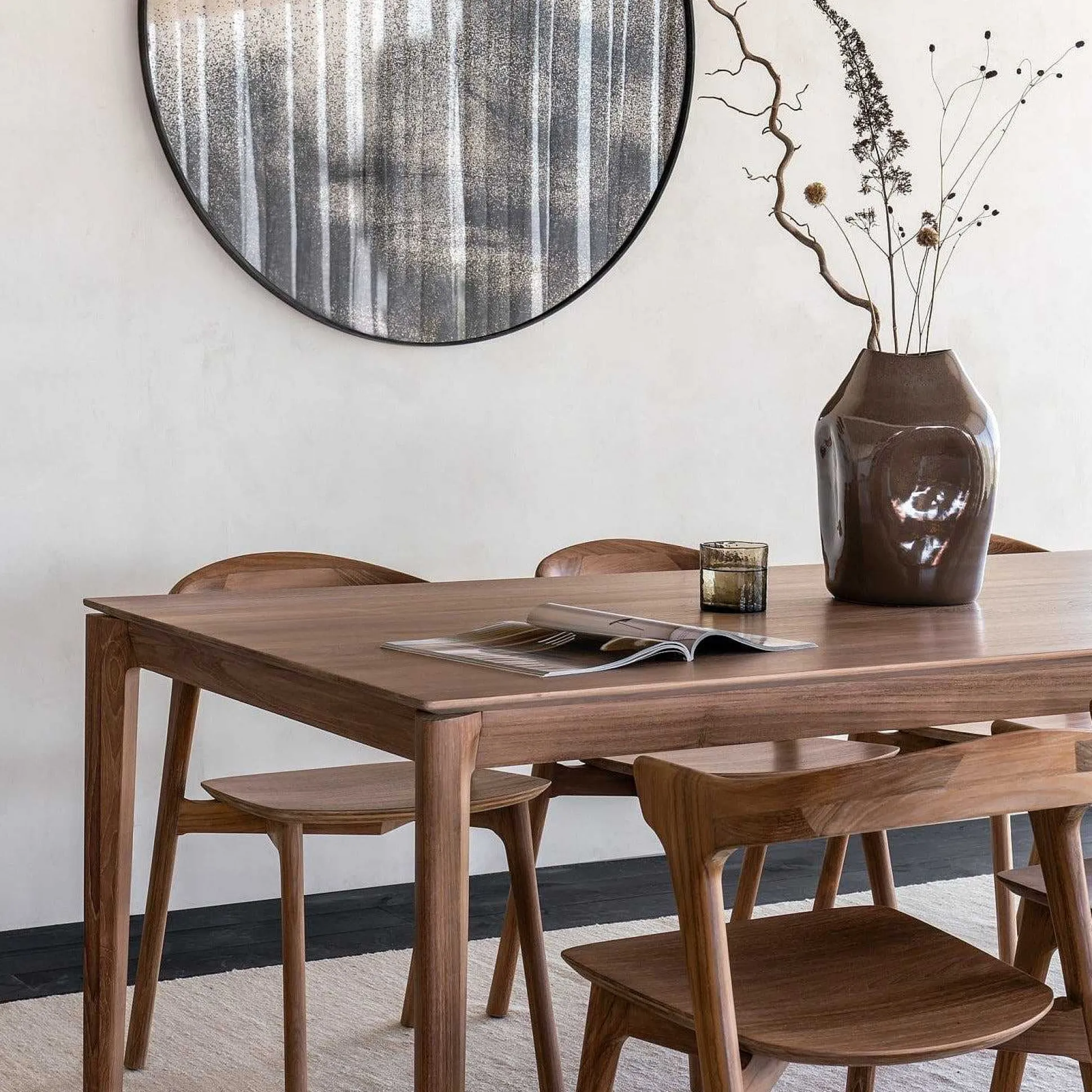 Bok Solid Teak Dining Table, 87"