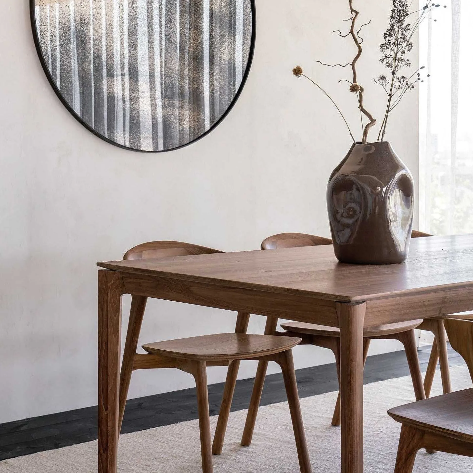 Bok Solid Teak Dining Table, 87"