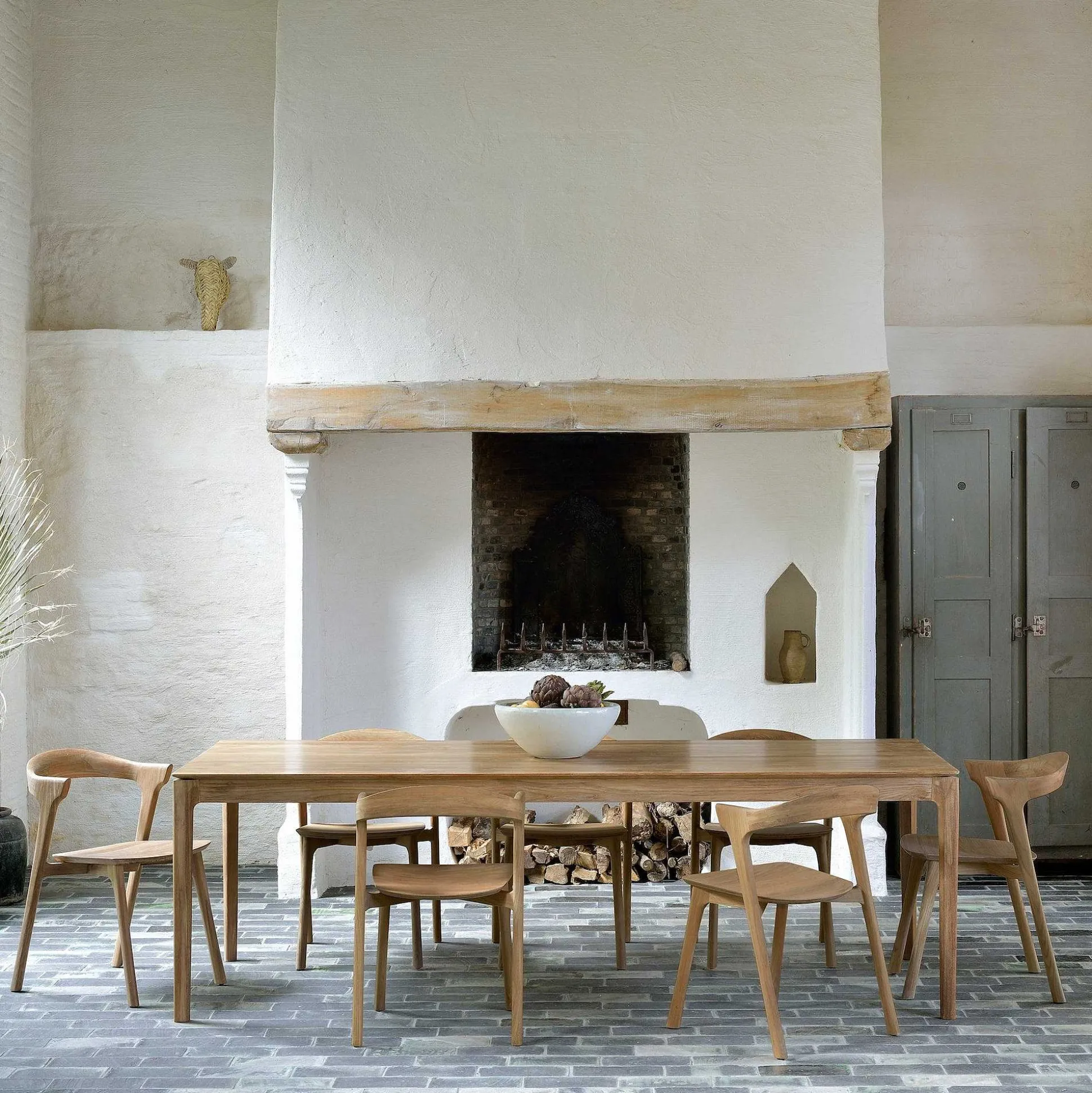 Bok Solid Teak Dining Table, 87"