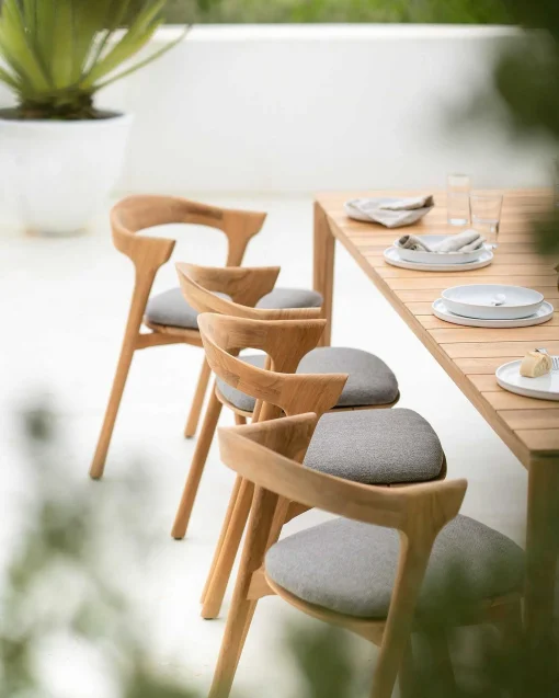 Bok Solid Teak Outdoor Dining Table, 98"