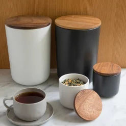 Brampton Stoneware Canister Set of 3, White