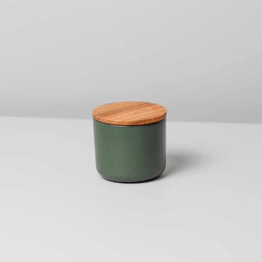Brampton Stoneware Canister Set of 3, Forest Green