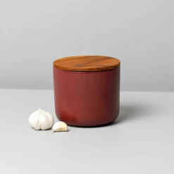 Brampton Stoneware Canister Set of 3, Burgundy