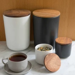 Brampton Stoneware Extra Large Canister, Black