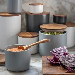 Brampton Stoneware Extra Large Canister, White