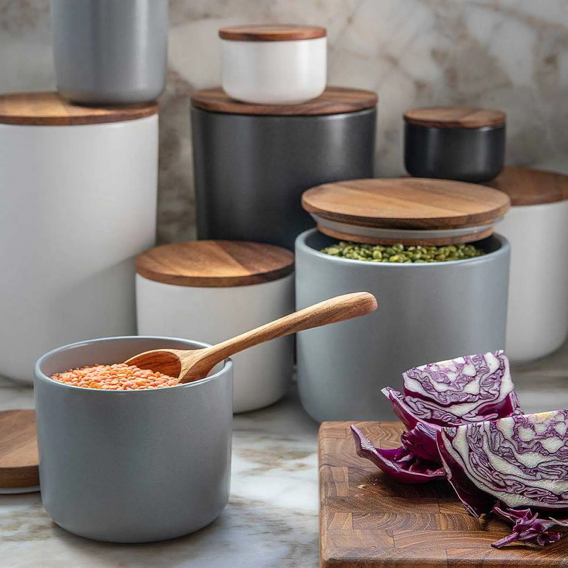 Brampton Stoneware Extra Large Canister, White