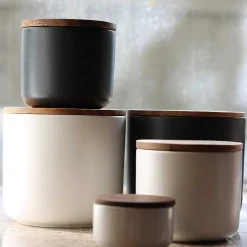 Brampton Stoneware Large Canister, Black