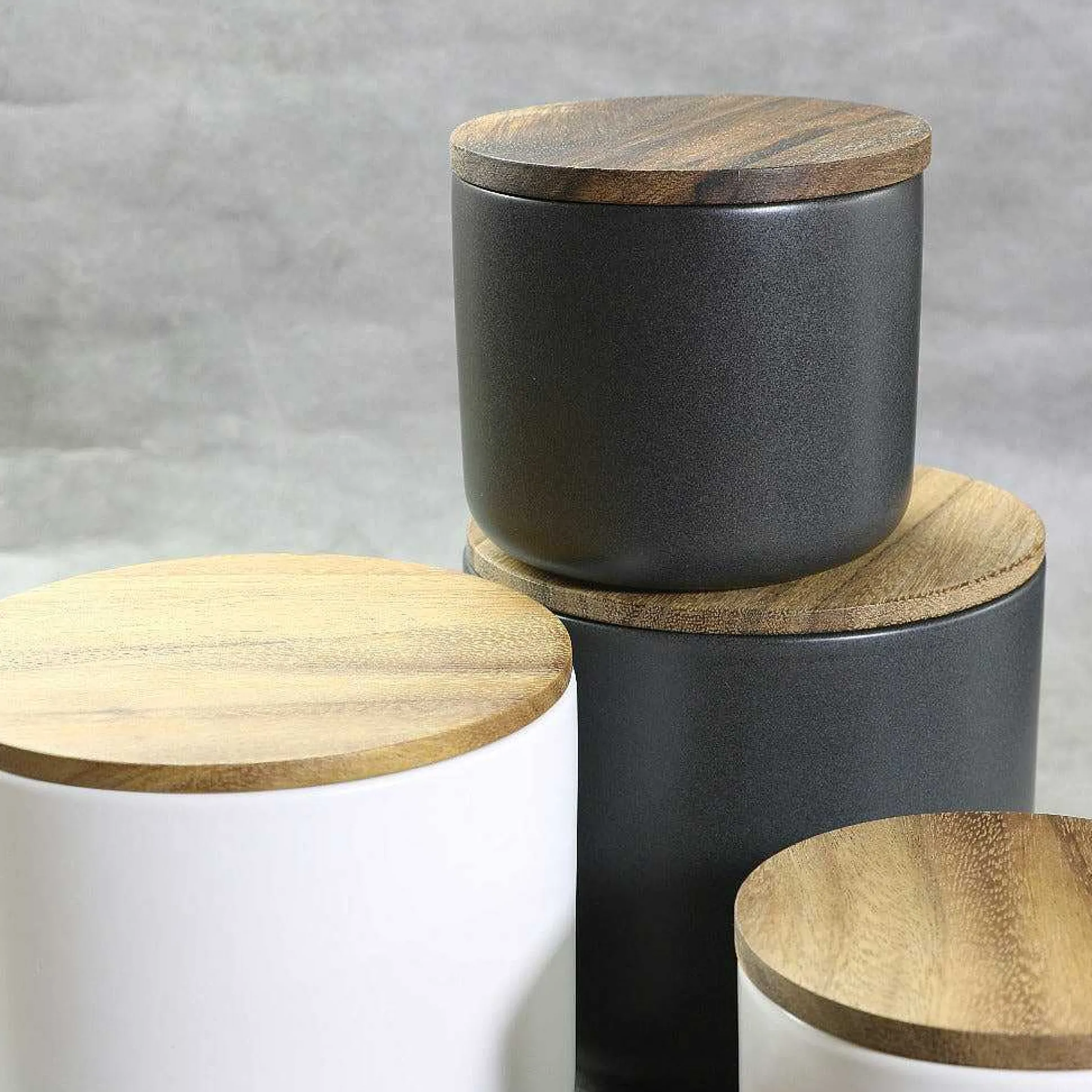 Brampton Stoneware Large Canister, Black