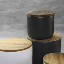 Brampton Stoneware Medium Canister, Black