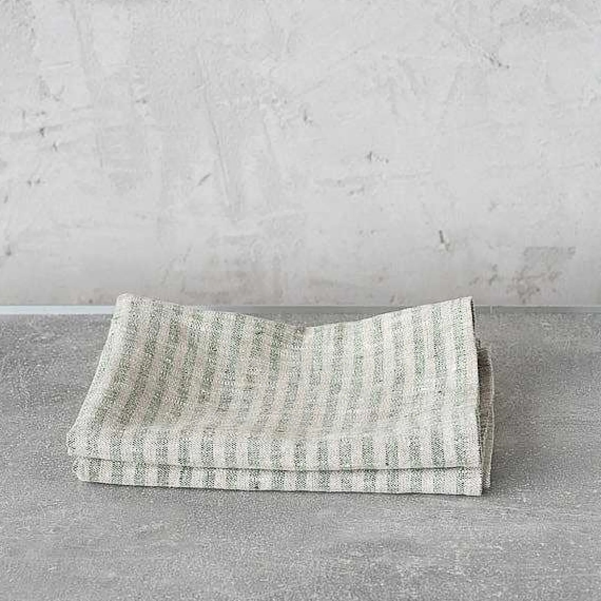 Brittany Hand Towels, Set of 2, Forest Green and Natural