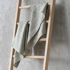 Brittany Hand Towels, Set of 2, Forest Green and Natural