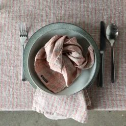 Brittany Napkin, Brick and Natural, Set of 4^Be Home New