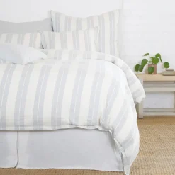 Carter Standard Sham, Ivory & Denim^Be Home Fashion