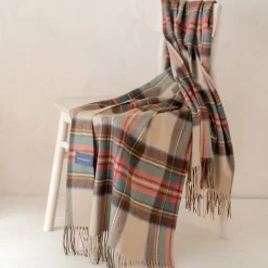 Cashmere Knee Blanket in Stewart Dress Antique Tartan^Be Home Store