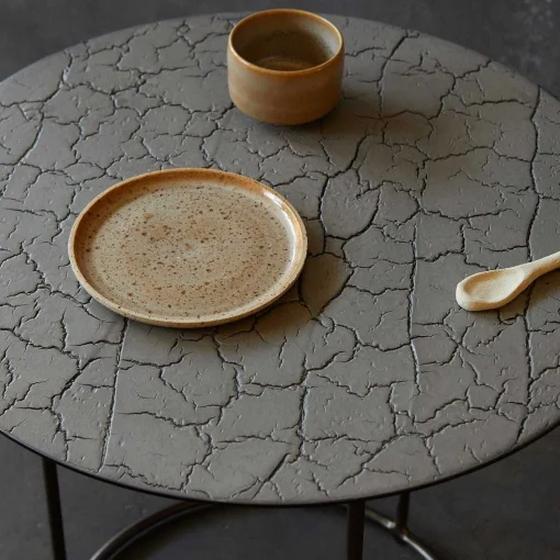 Celeste Side Table, Taupe Lava
