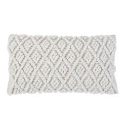 Coco Handwoven Rectangular Pillow, Ivory^Be Home Outlet