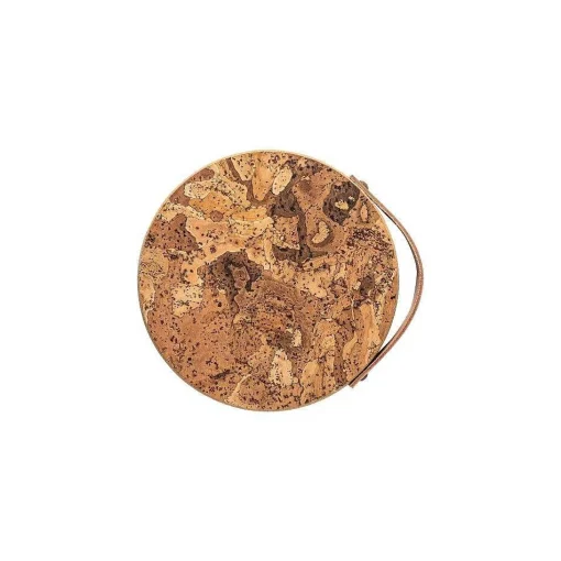 Cork Trivet with Leather Handle, Small