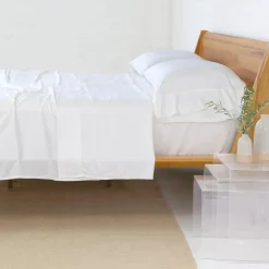 Cotton Sateen Sheet Set, California King, White^Be Home Fashion