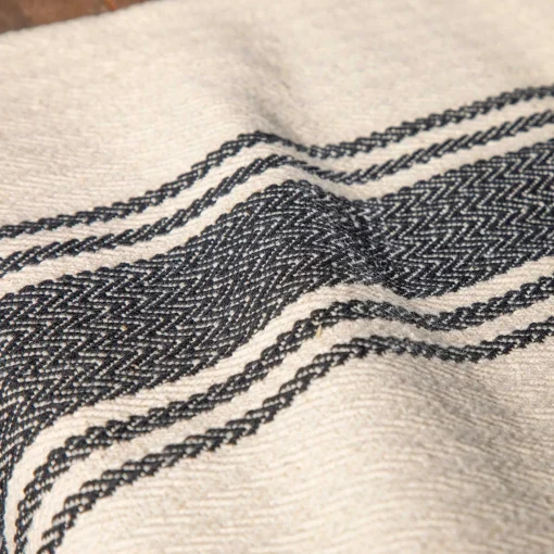 Cotton Canvas Table Runner with Stripes