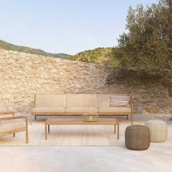 Donut Outdoor Pouf, Marsala Check Fabric