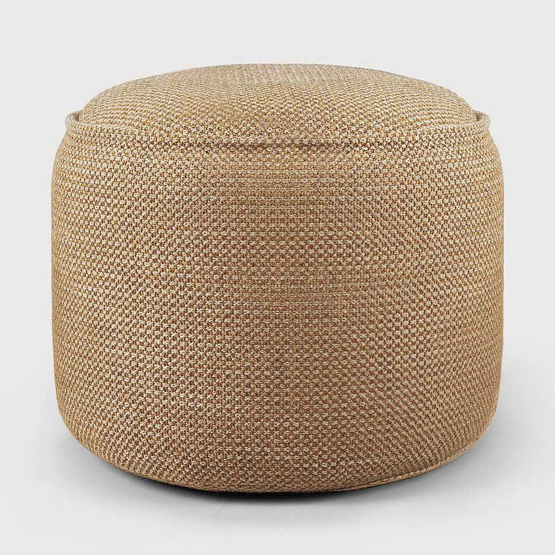 Donut Outdoor Pouf, Marsala Check Fabric