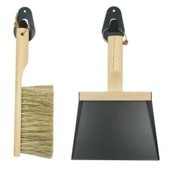 Dustpan & Natural Brush Set, Black^Be Home Outlet